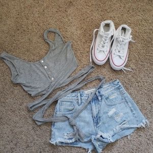 Grey Crop Top